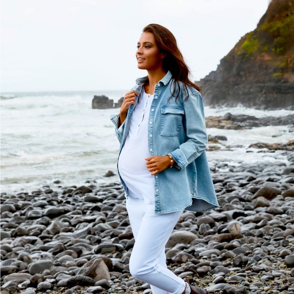 Legoe Heritage BOYFRIEND DENIM SHIRT/JACKET size 2 M - Picture 1 of 4